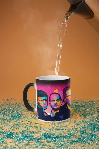 Taza Mágica De Coldplay - Bandas De Rock Negro Coldplay
