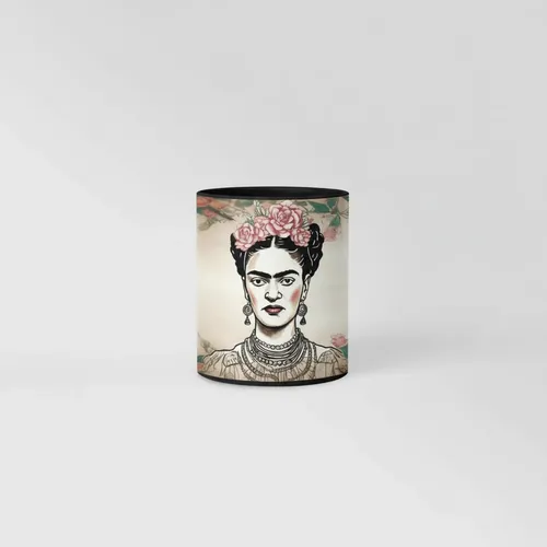 Taza Mágica Frida Kahlo Icono De La Feminidad 02 Negro Corazón