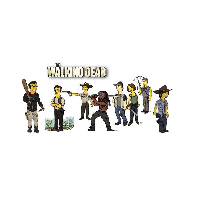Taza Enlozada Héroes y Zombis - The Walking Dead