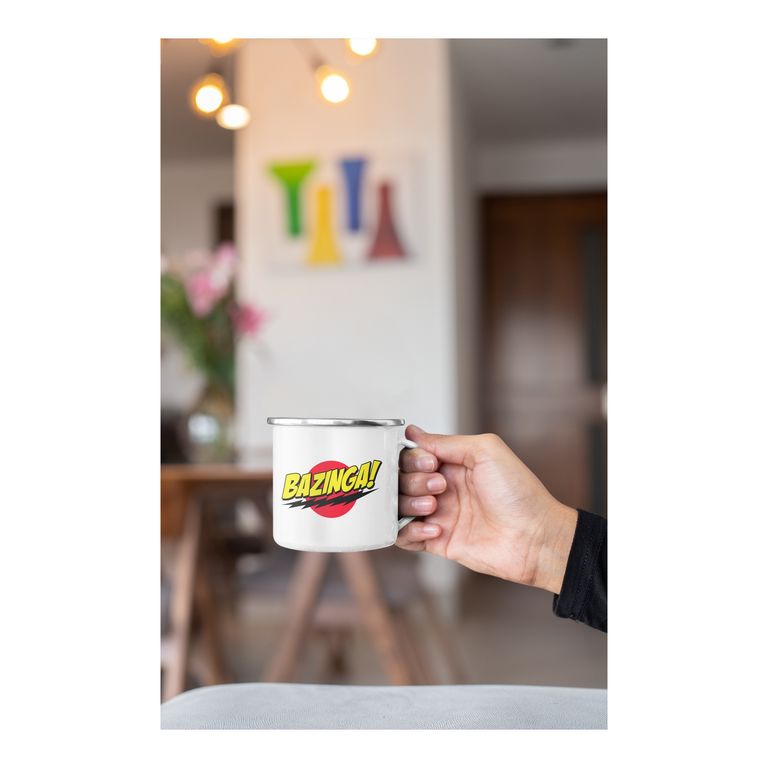 Taza Enlozada Bazinga - Sorpresa de Sheldon