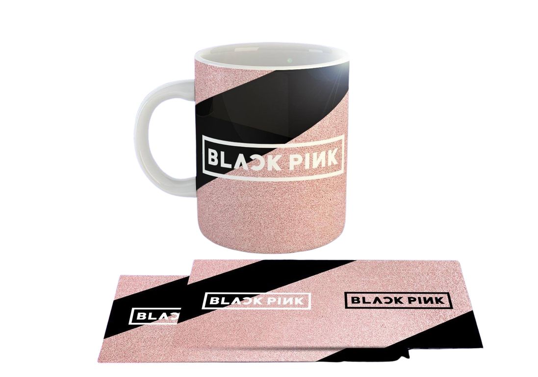 Taza Ceramica 11oz K-Pop Insp Blackpink Glitter Rose