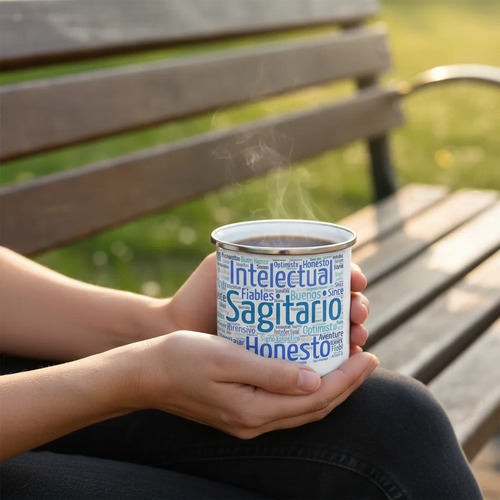 Taza Enlozada Sagitario - Espíritu Libre Blanco