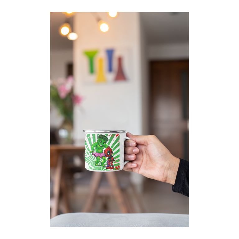 Taza Enlozada Unión Explosiva - Deadpool & Hulk