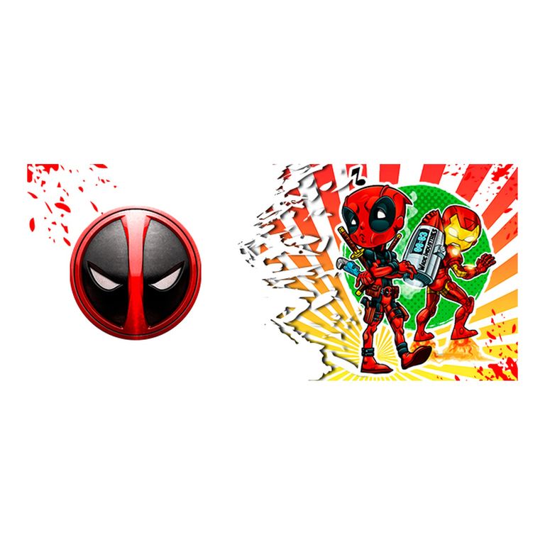 Taza Enlozada Iron Man & Deadpool - Duelo de Ingenios