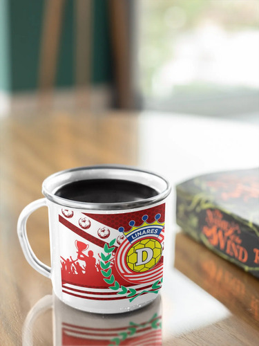 Taza Lechero Enlozado Club Deportes Linares Fútbol Chileno Negro Regalo Club