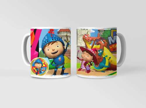 Taza Mike El Caballero - Aventuras Medievales Blanco