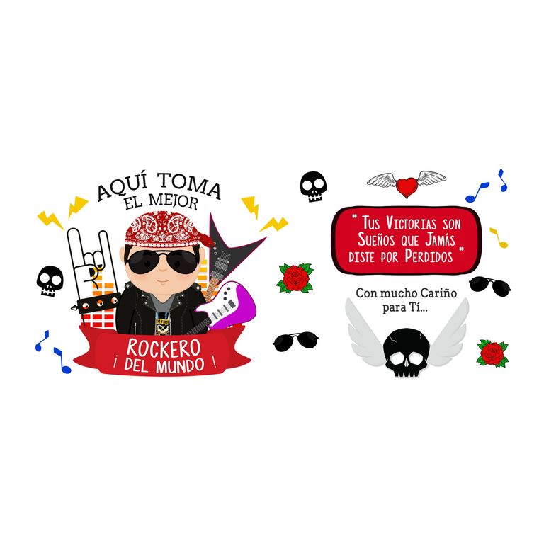 Taza Enlozada El Mejor Rockero - Acordes de Leyenda