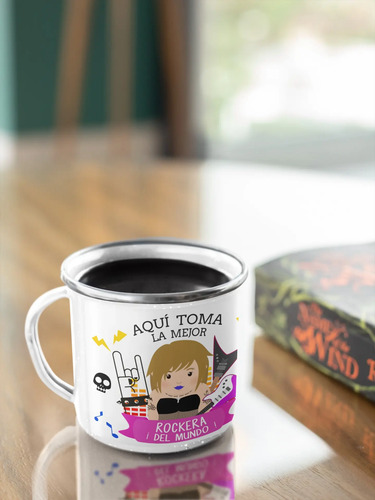 Taza Enlozada Mejor Roquera - Acordes De Poder Blanco Mejor Roquera