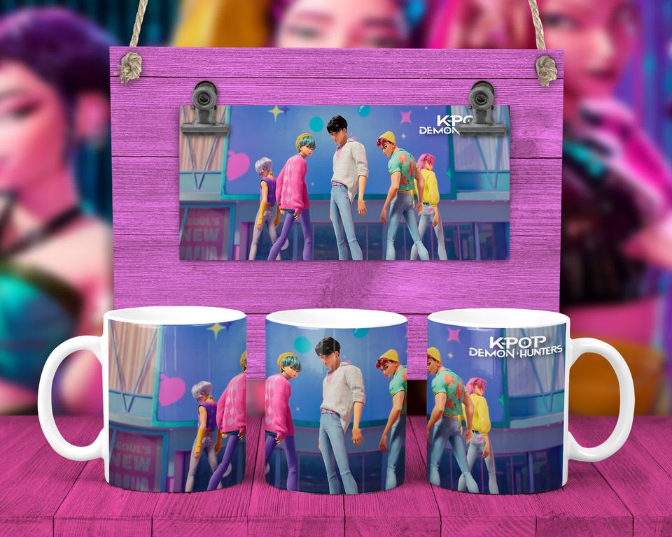 Taza Cerámica 11oz KPOP Demon Hunters Boy Band City Pop Vibra K-Pop