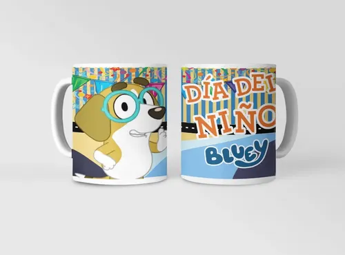 Taza Bluy Feliz Dia Del Niño Blanco