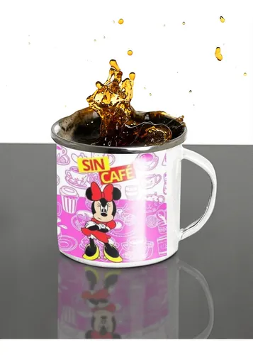Taza Minnie Mouse Enlozada Estilo Y Dulzura Blanco Minnie Mouse Regalo