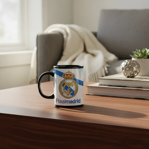 Taza Magica Club Real Madrid Futbol Español Merengues Negro Real Madrid F