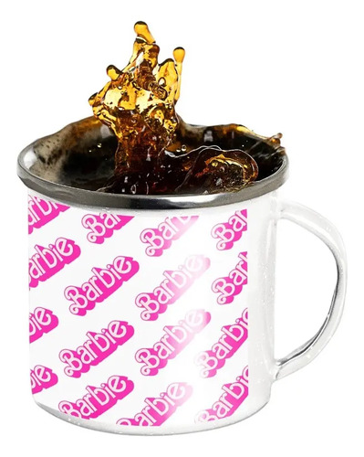 Taza Enlozada Vive Un Día Rosa Con Barbie Blanco