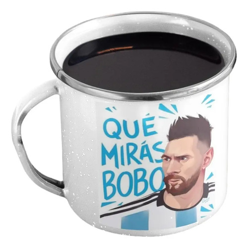 Taza Enlozada Lionel Messi - El Arte Del Fútbol Blanco Lionel Messi El Arte Del