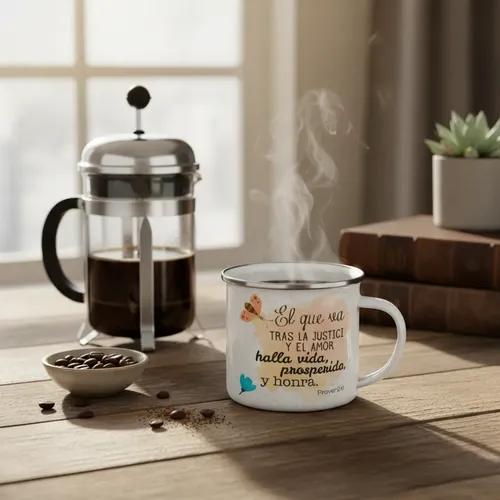 Taza Enlozada Sentido Cristiano - Fe Y Devoción Blanco