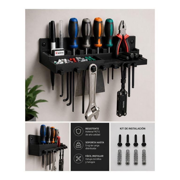 Soporte herramientas Organizador - Montaje en pared