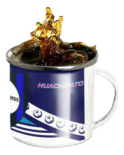 Taza Lechero Huachipato Fútbol Chileno Primera Enlozado Blanco Huachipato