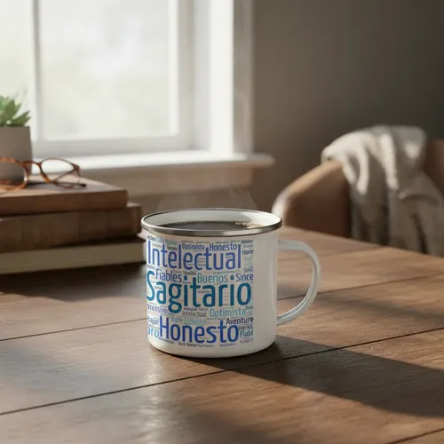 Taza Enlozada Sagitario - Espíritu Libre Blanco