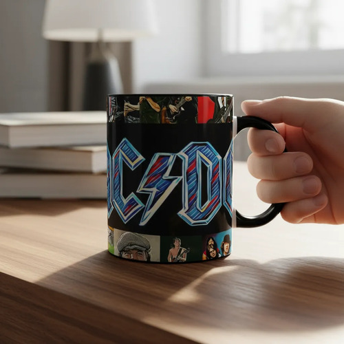 Taza Magica Ac Dc Bandas De Rock Negro Ac Dc