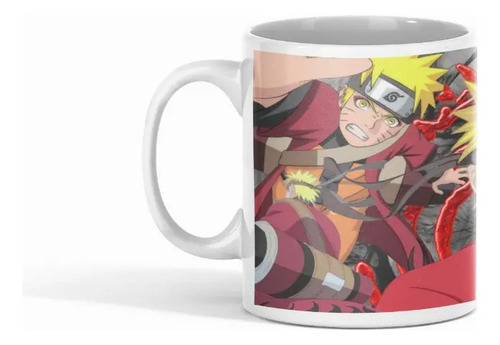 Taza Aventuras De Naruto Reveladas Con Café Blanco
