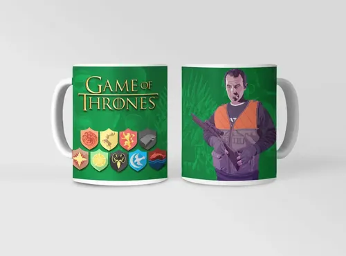 Taza Juego De Tronos - Tronos Que Cambian Con Bara Theon Blanco
