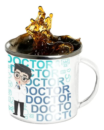 Taza Enlozada Feliz Día Del Médico Doctor Vocación Gratitud Blanco Profesión
