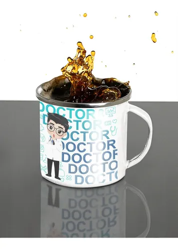 Taza Enlozada Feliz Día Del Médico Doctor Vocación Gratitud Blanco Profesión