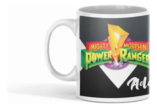 Taza Power Ranger Adam - Para Fans Del Ranger Amarillo Blanco