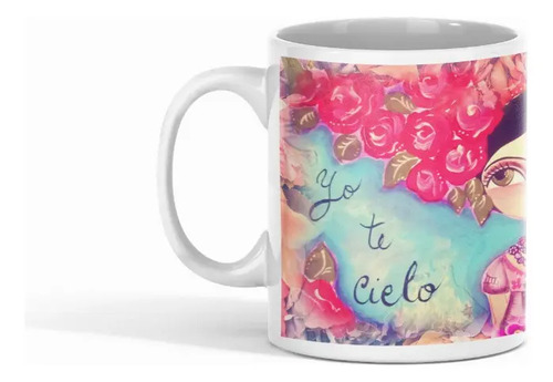 Taza Frida Kahlo - 'yo Te Cielo' Revelado Blanco