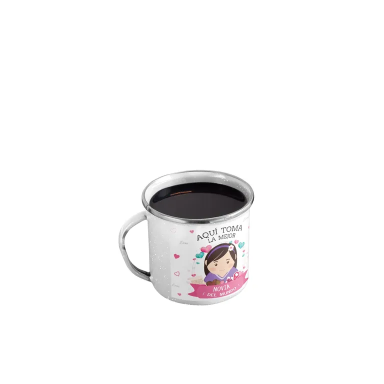 Taza Enlozada Café y Compromiso - Con Novia