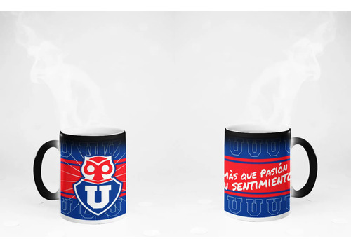 Taza Mágica Universidad De Chile - Futbol Chileno Negro Fútbol