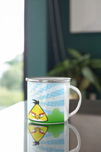 Taza Enlozada Angry Birds - Juego En Vuelo Blanco Regalo