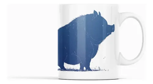 Taza Jabalíes Minimalistas ¡diseño Único Y Elegante! Blanco