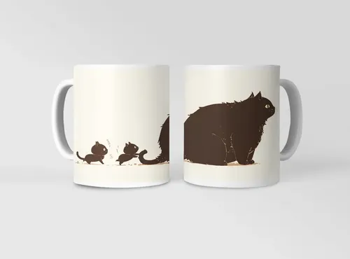Taza Gatos Amorosos Inspiración En La Amistad Felina Blanco