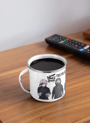 Taza Enlozada Misterio De La Máscara Tokyo Ghoul Blanco Tokyo Ghoul