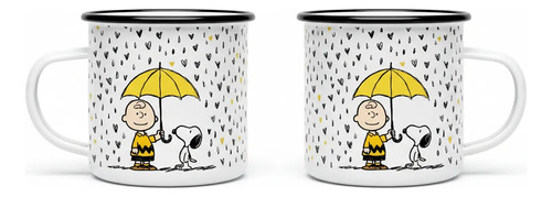 Taza Cilíndrica Lechero 300 Ml Snoopy Gris Snoopy