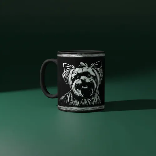 Taza Mágica Mascota Yorkshire Terrier Encanto Y Vivacidad Negro Mascota