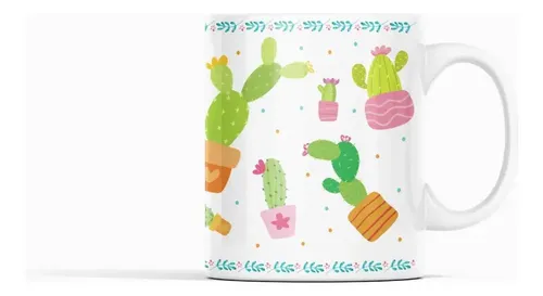 Taza Cactus - Estilo Y Naturaleza Blanco