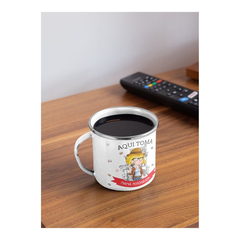 Taza Enlozada Lentes y Sueños - Mamá Fotógrafa