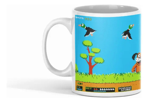 Taza Duck Hunt - Patos Al Vuelo Blanco
