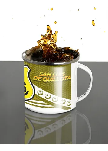 Taza Lechero Enlozado San Luis Club Deportes Fútbol Chileno Blanco Regalo San