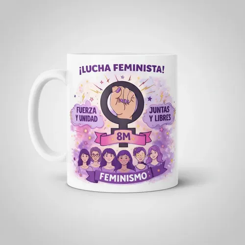 Taza Feminista 8m Lucha Feminista 350 Ml Lila Lucha 8m