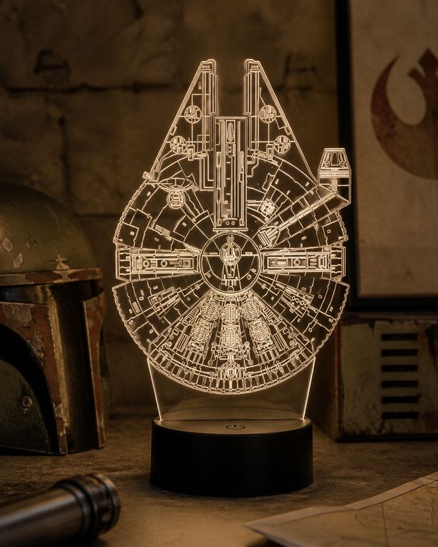 Lámpara LED 3D Halcón Milenario Star Wars YT-1300