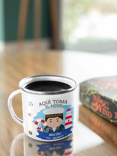 Taza Enlozada Orgullo Marino - Valor Y Vigor En Alta Mar
