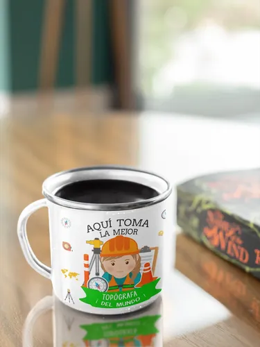 Taza Enlozada Café Y Coordenadas - Día De Topógrafo