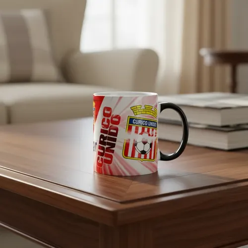 Taza Mágica Club De Deportes Curicó Unido - Futbol Chileno Negro Fútbol