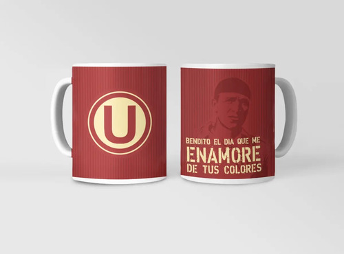 Taza Universitario Crema - Futbol Peruano Blanco