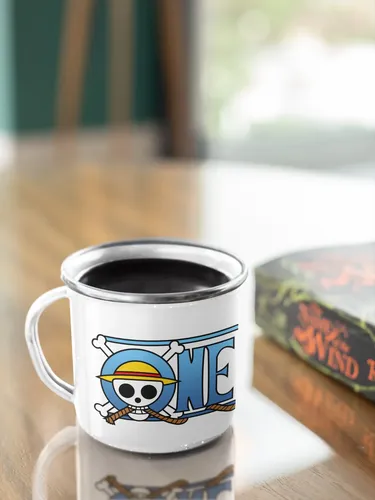 Taza Enlozada Navega Con One Piece - Aventura Pirata Blanco One Piece Aventura