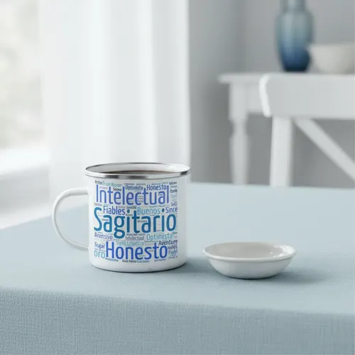 Taza Enlozada Sagitario - Espíritu Libre Blanco
