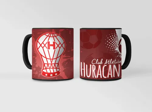 Taza Equipo De Fútbol Argentino Huracán Quemeros Negro Fútbol